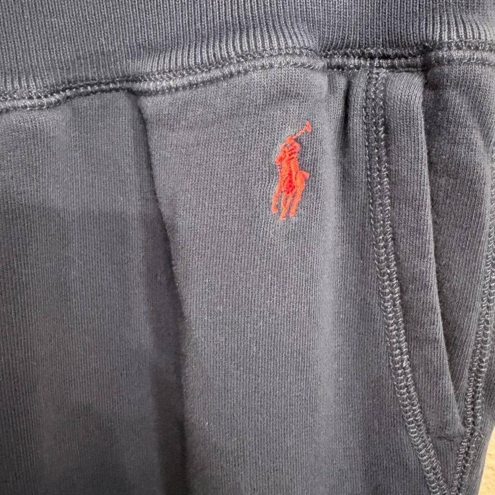 Polo Ralph Lauren Mens Navy Blue Fleece Joggers Sweatpants Red Pony Logo Size M